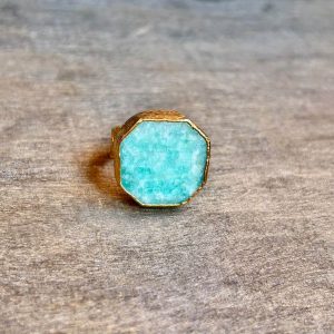 Anillo Amazonita "Quadrado"